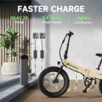 isinwheel U5-W Electric Bike Adult 500W, 20MPH, Max Range 45+ Mile E Bike, 20" Folding Bikes, 48V Removable Battery Electric Bicycle - Image 3
